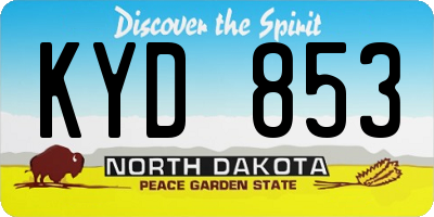 ND license plate KYD853