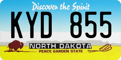 ND license plate KYD855