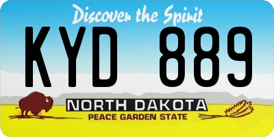 ND license plate KYD889