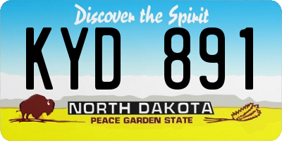 ND license plate KYD891