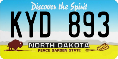 ND license plate KYD893