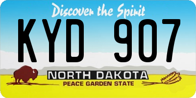 ND license plate KYD907