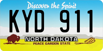 ND license plate KYD911