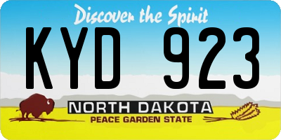 ND license plate KYD923