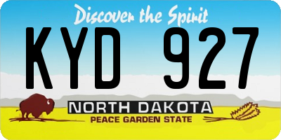 ND license plate KYD927