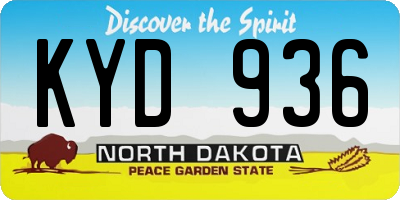 ND license plate KYD936