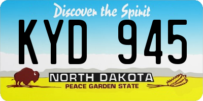 ND license plate KYD945