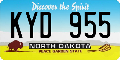 ND license plate KYD955