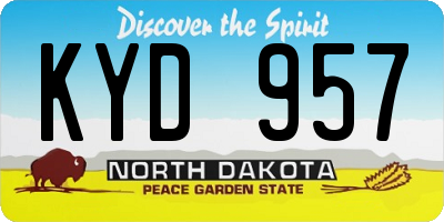 ND license plate KYD957