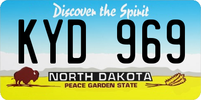 ND license plate KYD969