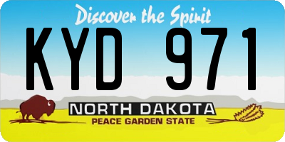 ND license plate KYD971