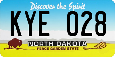 ND license plate KYE028