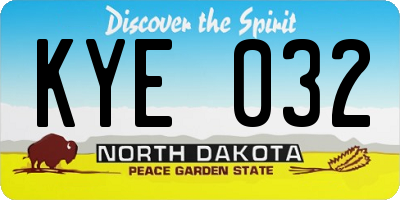 ND license plate KYE032