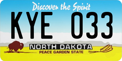 ND license plate KYE033