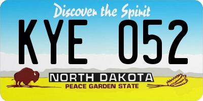 ND license plate KYE052