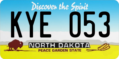 ND license plate KYE053