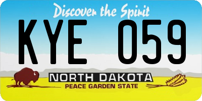 ND license plate KYE059