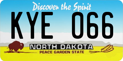 ND license plate KYE066