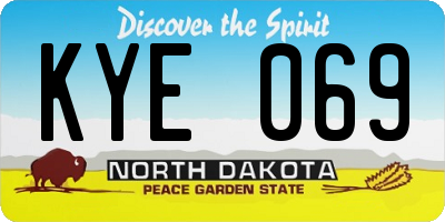 ND license plate KYE069