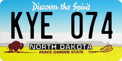 ND license plate KYE074