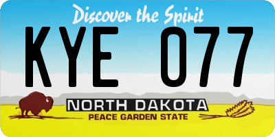 ND license plate KYE077