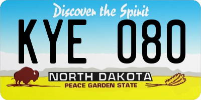 ND license plate KYE080