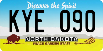 ND license plate KYE090