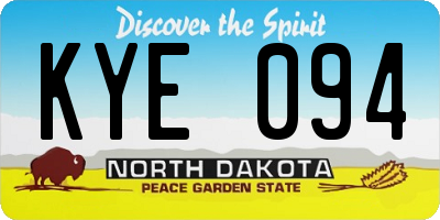 ND license plate KYE094