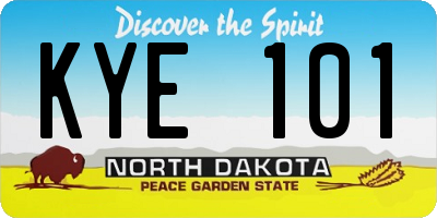 ND license plate KYE101