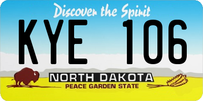 ND license plate KYE106