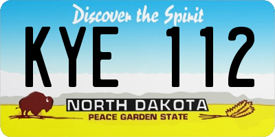 ND license plate KYE112