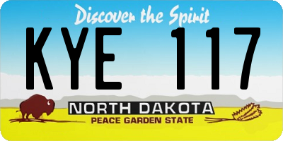 ND license plate KYE117