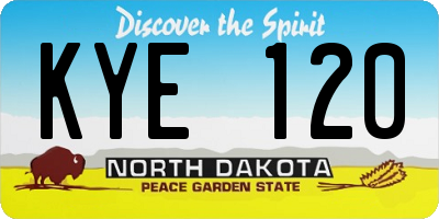 ND license plate KYE120