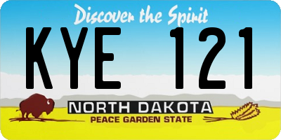 ND license plate KYE121