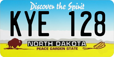 ND license plate KYE128