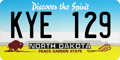 ND license plate KYE129