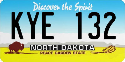 ND license plate KYE132