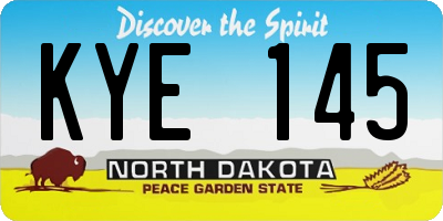 ND license plate KYE145