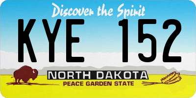 ND license plate KYE152