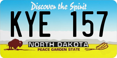 ND license plate KYE157