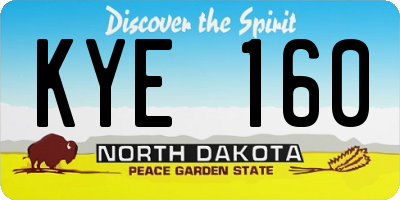 ND license plate KYE160
