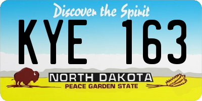 ND license plate KYE163