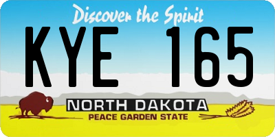 ND license plate KYE165