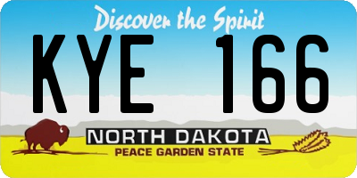 ND license plate KYE166