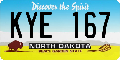 ND license plate KYE167