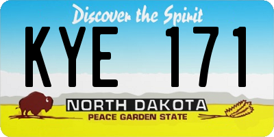 ND license plate KYE171