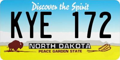 ND license plate KYE172
