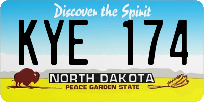 ND license plate KYE174