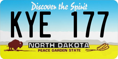ND license plate KYE177