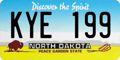 ND license plate KYE199